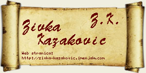 Živka Kazaković vizit kartica